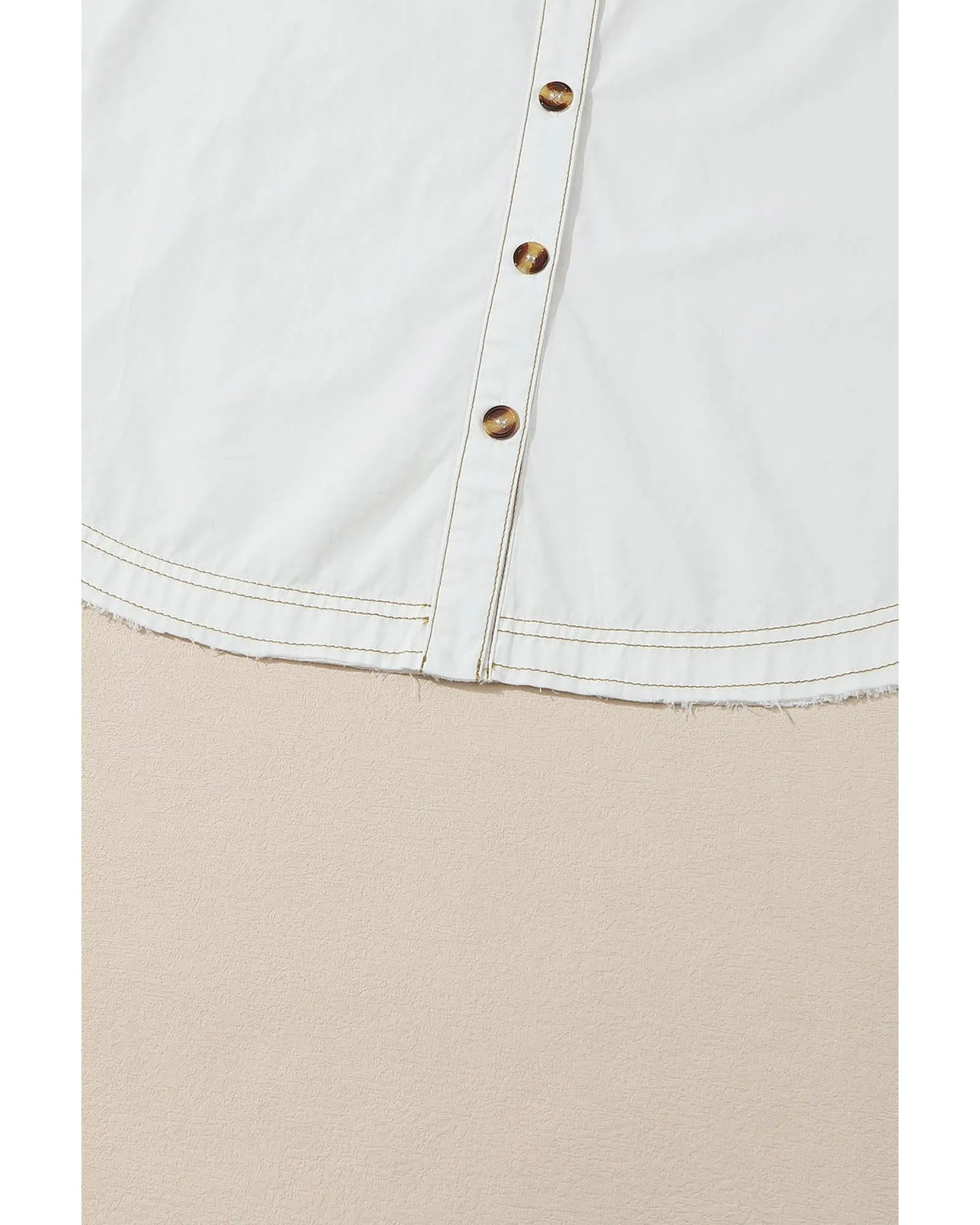 Azura Exchange White Bubble Sleeve Pocketed Shirt - L