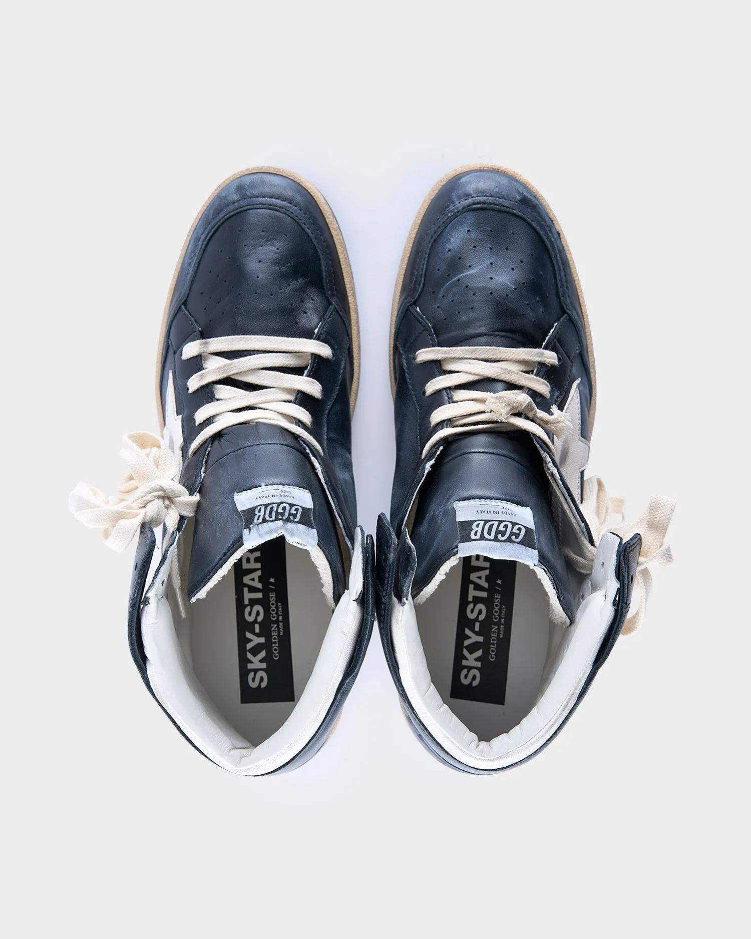 Black And White Nappa Sky Star Sneakers