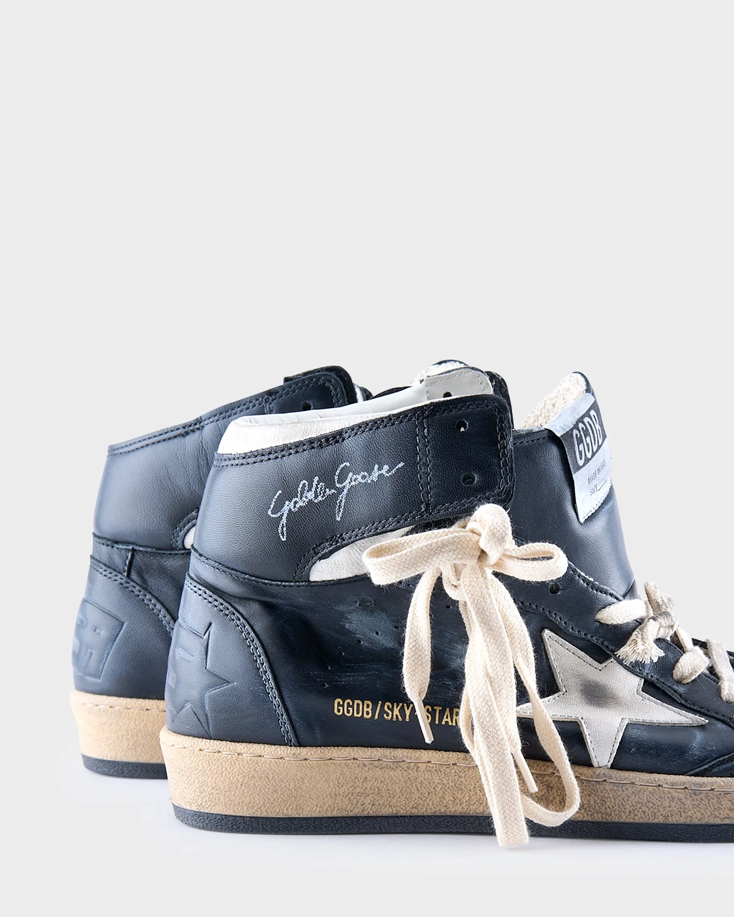 Black And White Nappa Sky Star Sneakers
