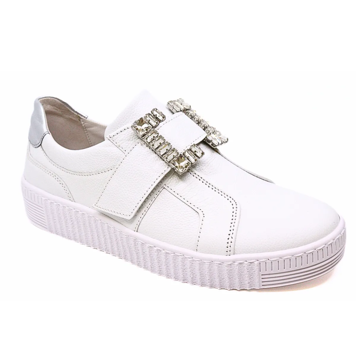 Brilliant Sneaker White Pebbled Leather