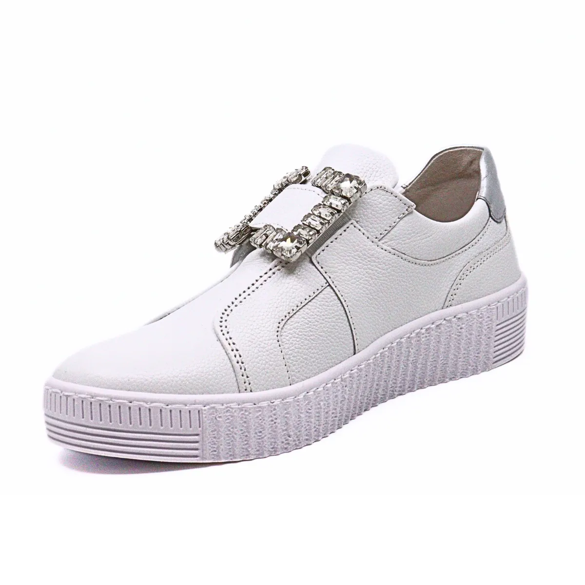Brilliant Sneaker White Pebbled Leather