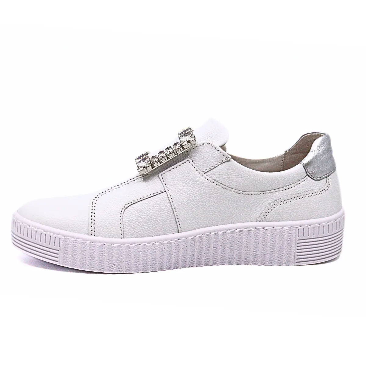 Brilliant Sneaker White Pebbled Leather