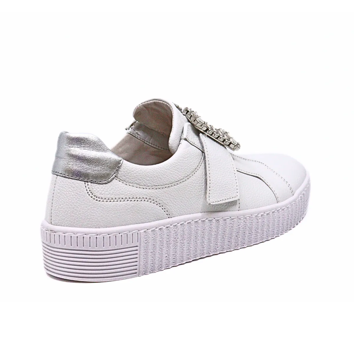 Brilliant Sneaker White Pebbled Leather