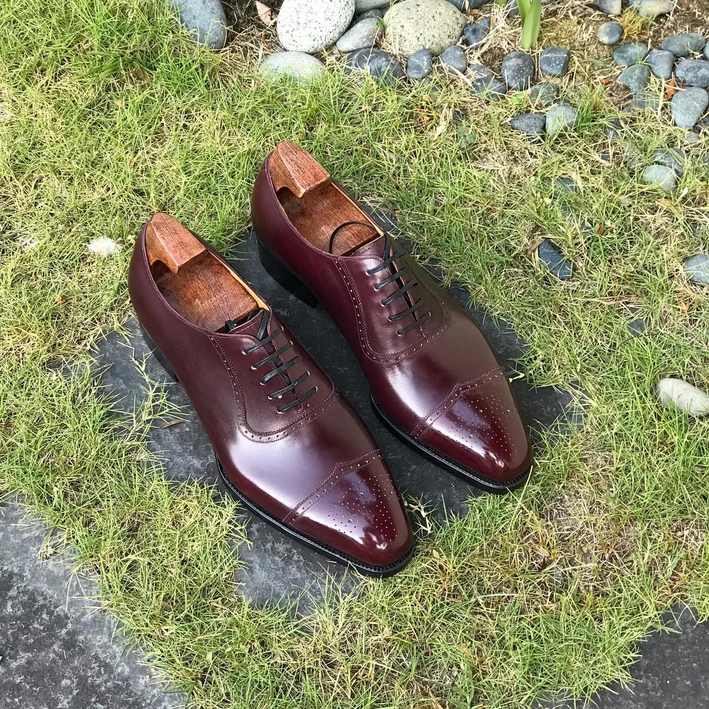 Brown Leather Azores Brogue Toe Cap Oxford Shoes - AW24