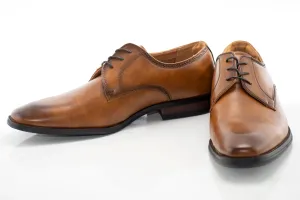 Cognac Grain Leather Derby Lace Dress Shoe