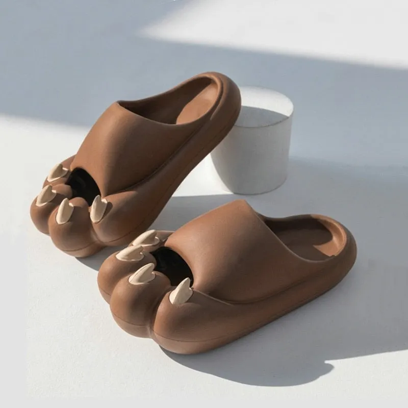 Comfortable and Stylish Cute Cat Paw Slippers: Perfect for Lounging at Home or Relaxing at the Beach