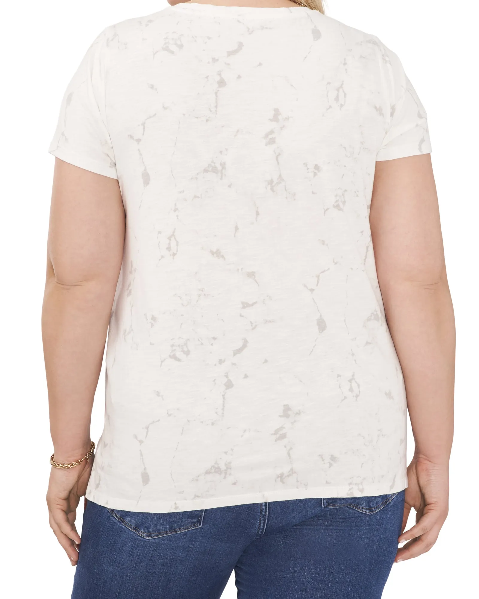Deidre Modern Cotton Tee | Ivory / Light Grey