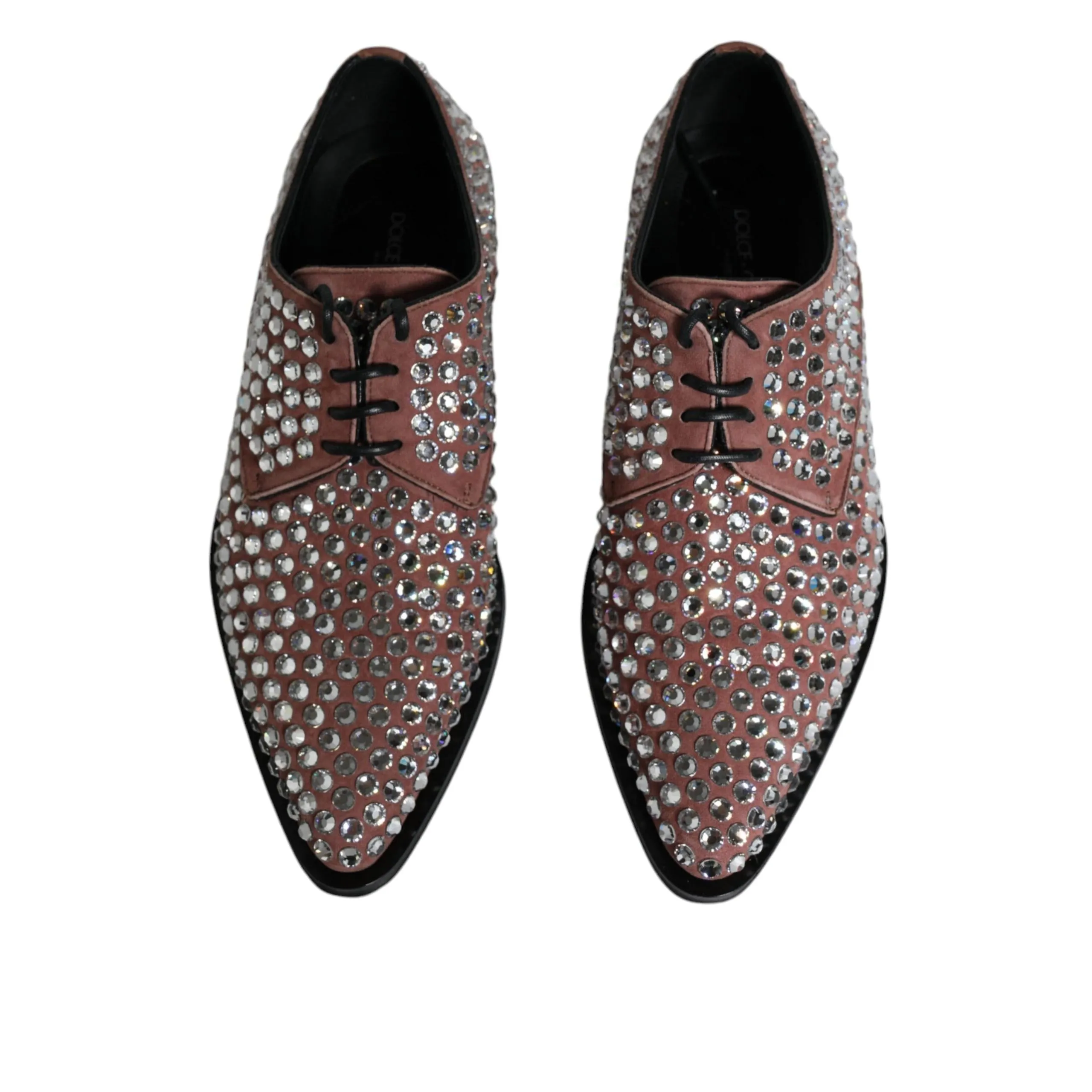 Dolce & Gabbana Brown Strass Embellished Derby Dress Shoes