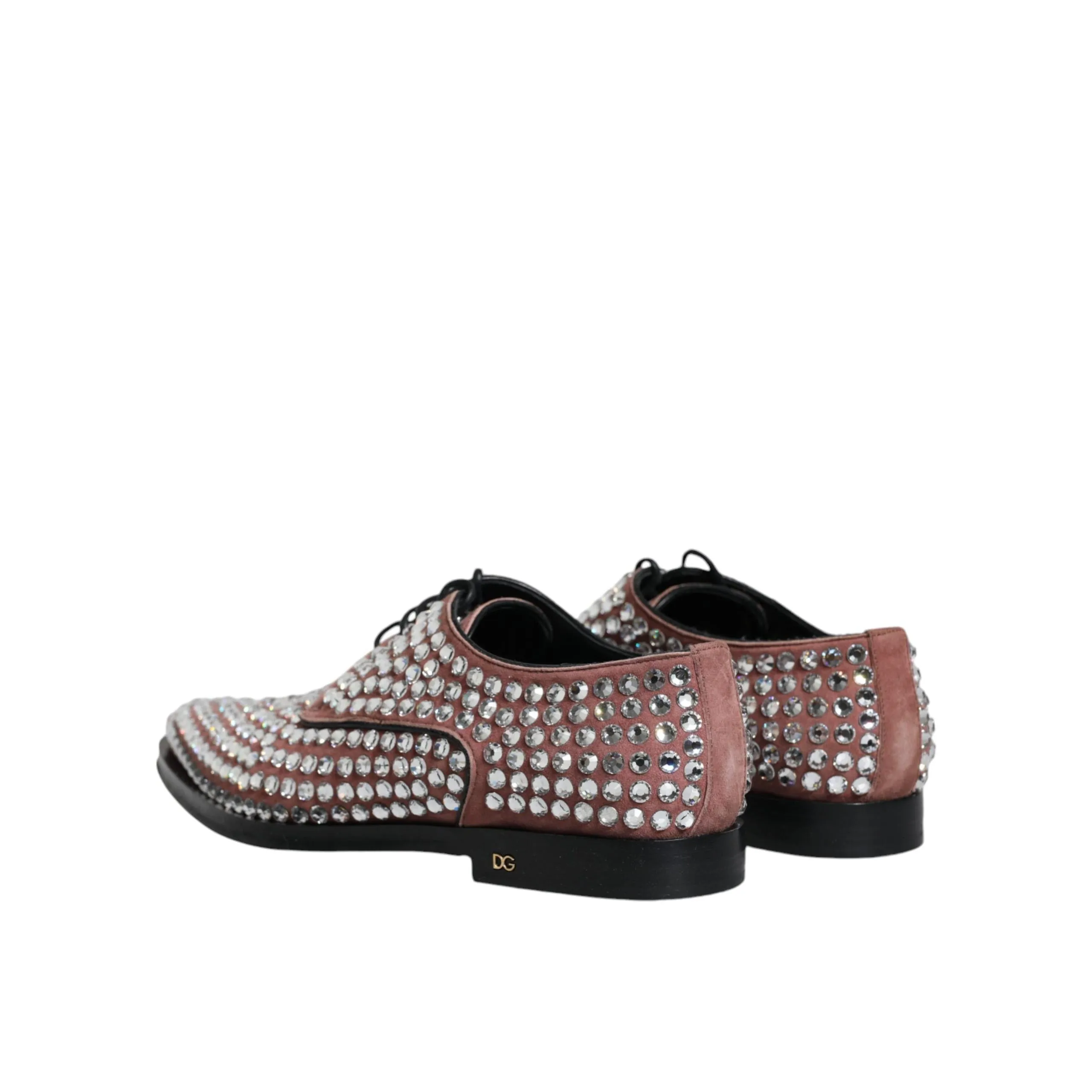 Dolce & Gabbana Brown Strass Embellished Derby Dress Shoes
