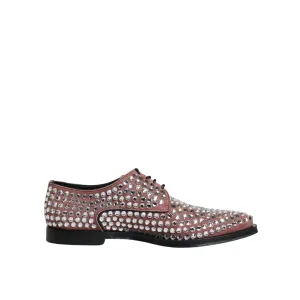 Dolce & Gabbana Brown Strass Embellished Derby Dress Shoes