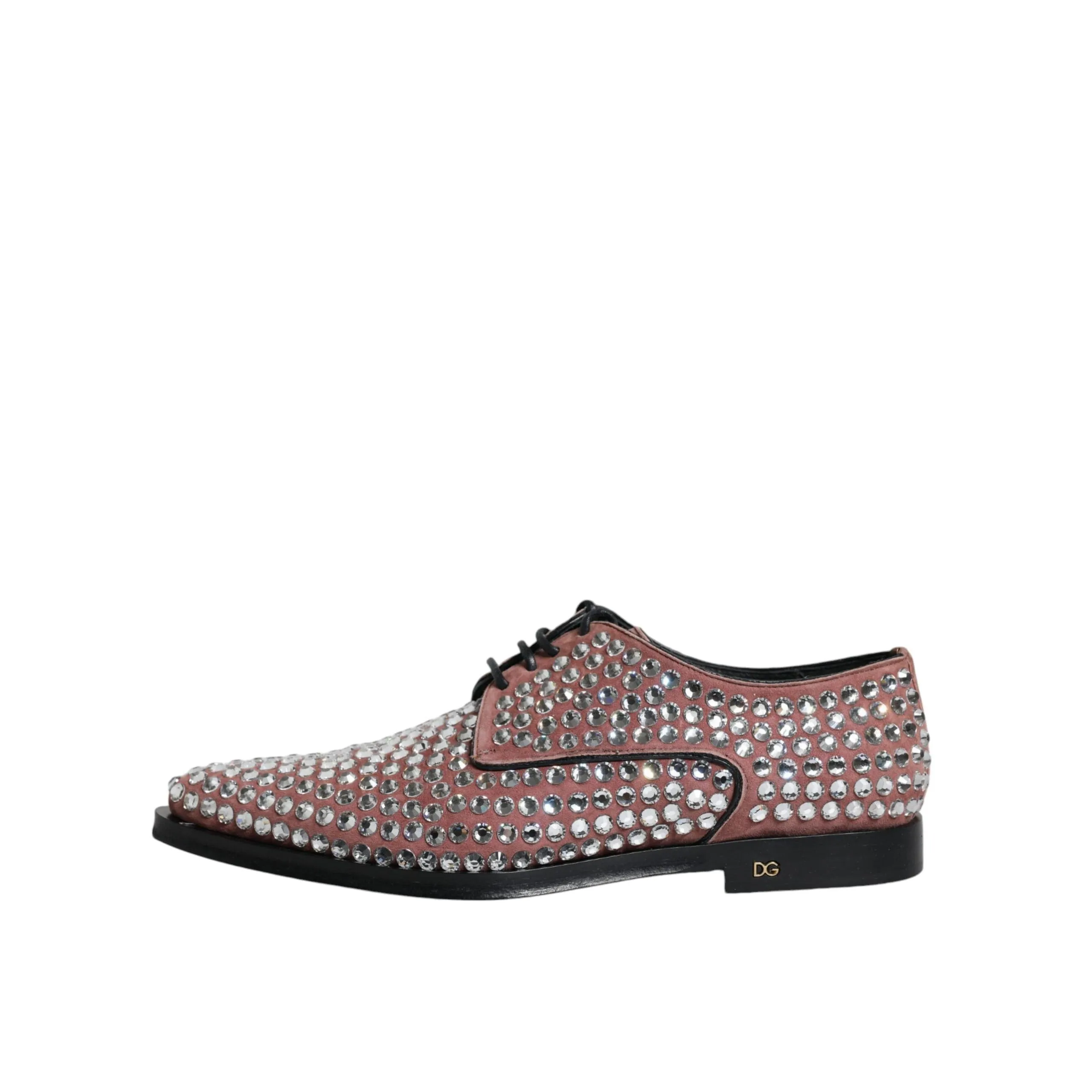 Dolce & Gabbana Brown Strass Embellished Derby Dress Shoes