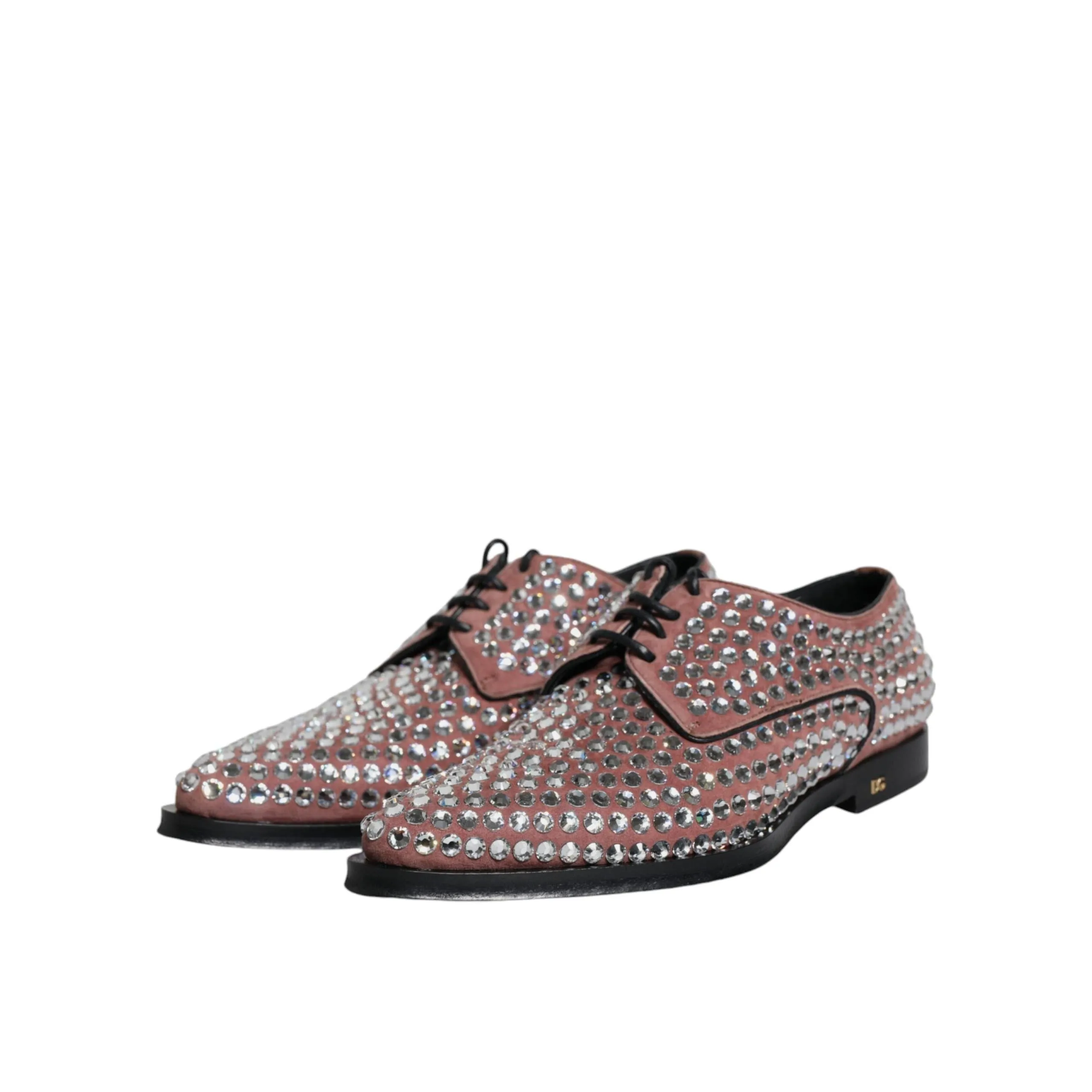 Dolce & Gabbana Brown Strass Embellished Derby Dress Shoes