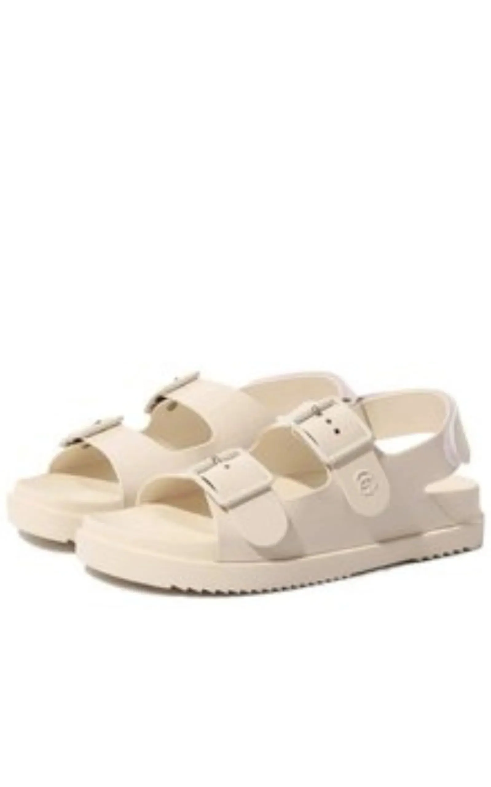 Dusty White Double G Rubber Sandals