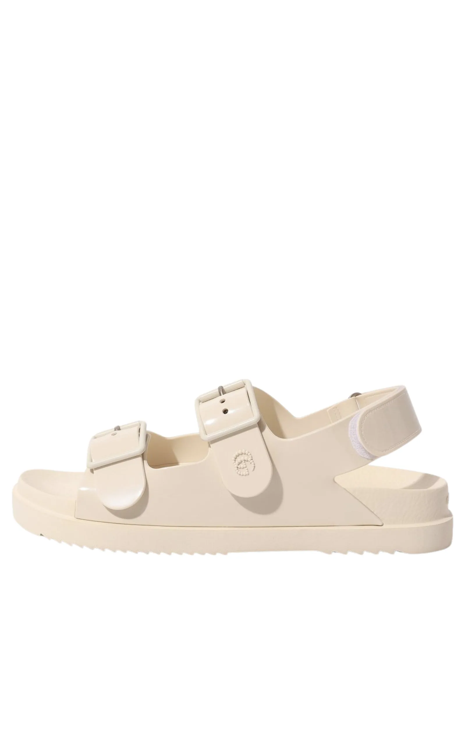 Dusty White Double G Rubber Sandals
