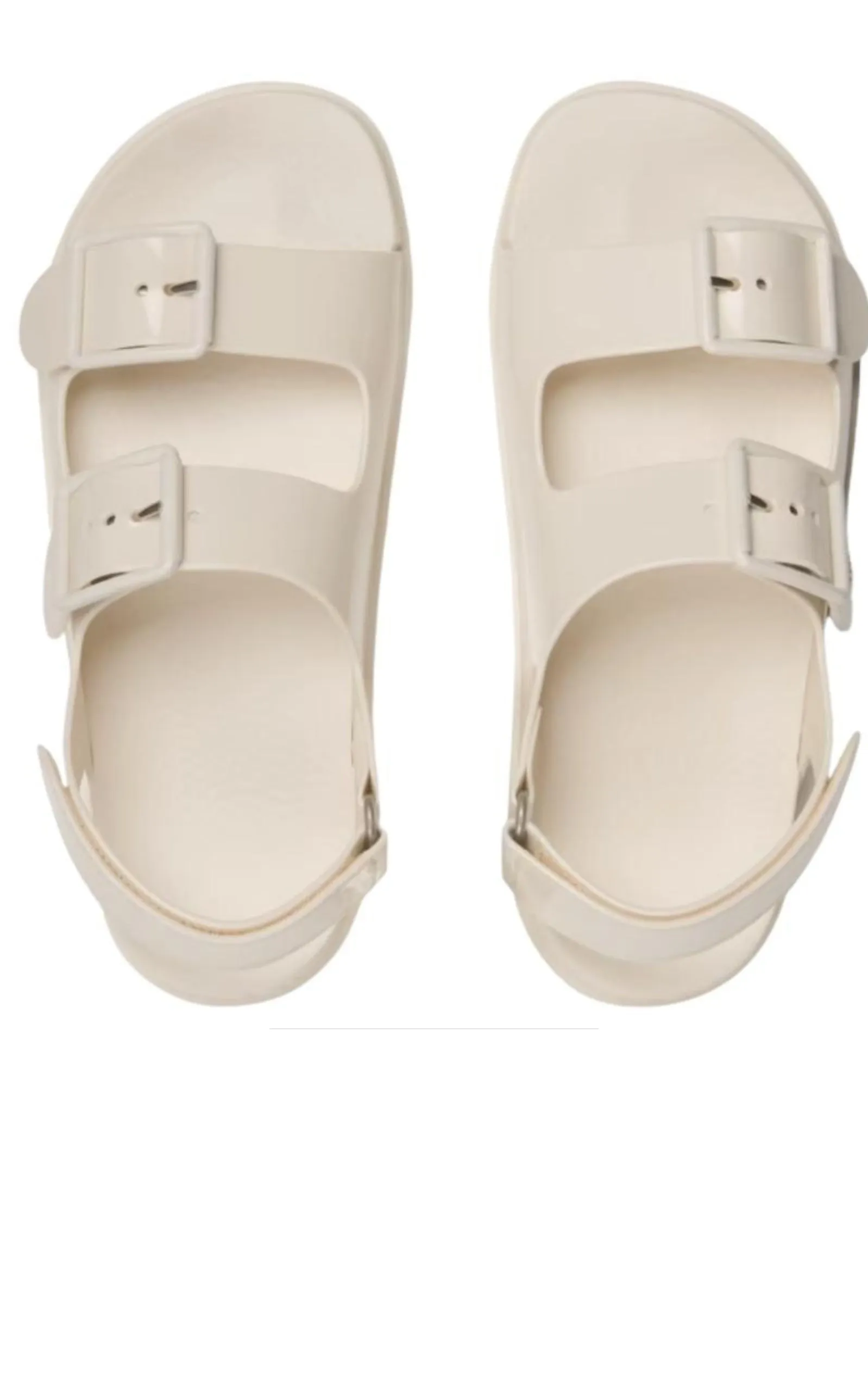 Dusty White Double G Rubber Sandals