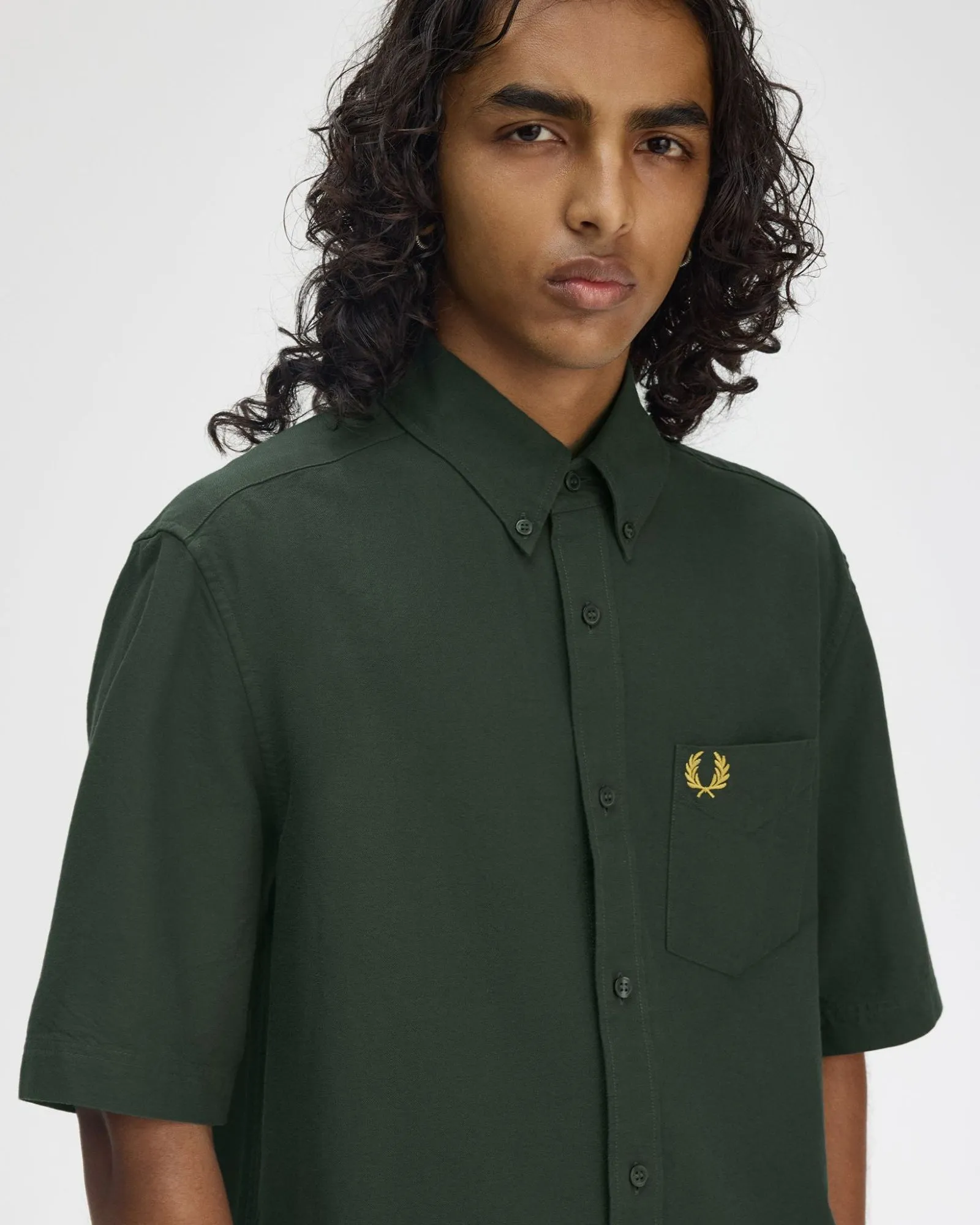 Fred Perry S/S Oxford Shirt - Court Green
