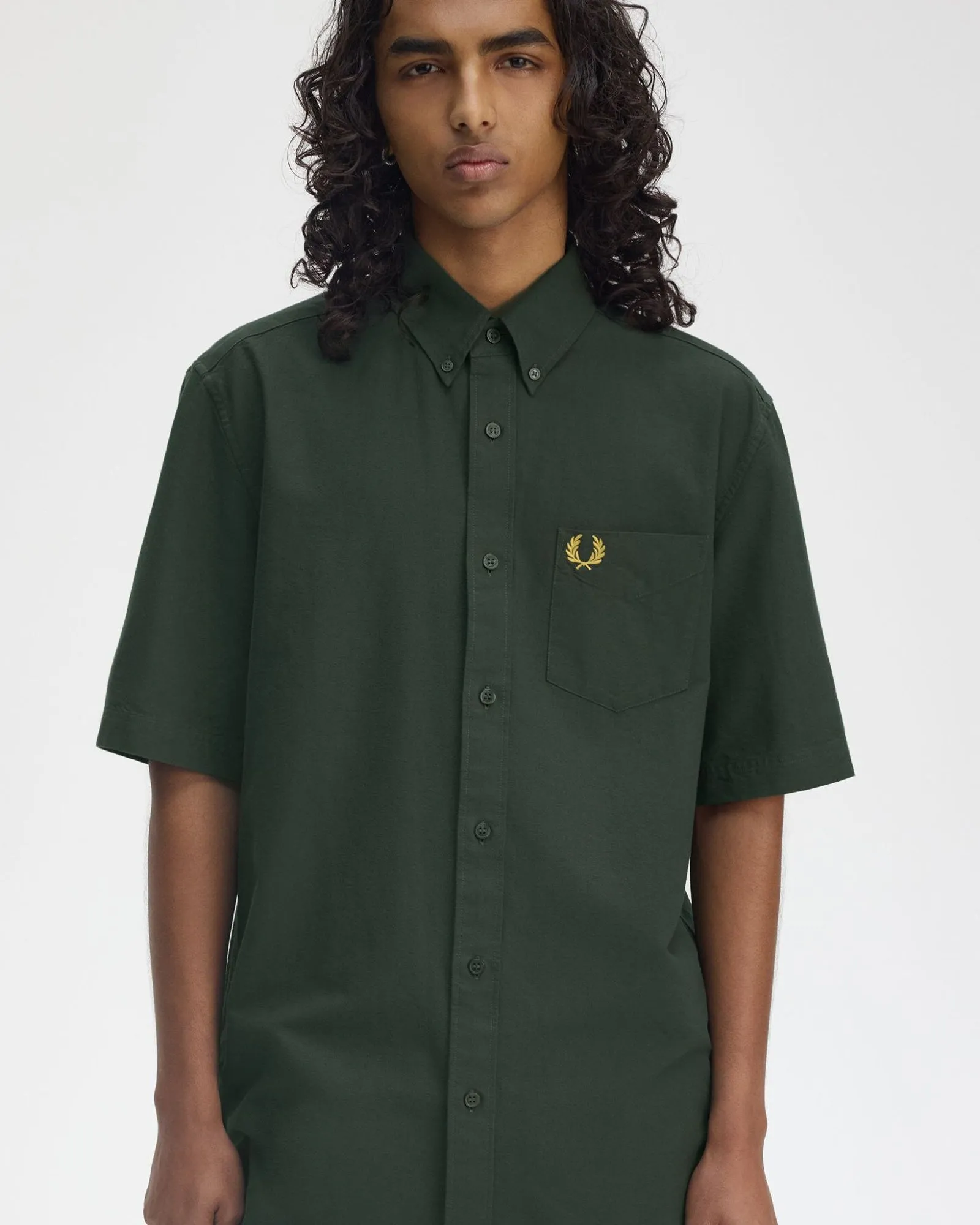 Fred Perry S/S Oxford Shirt - Court Green