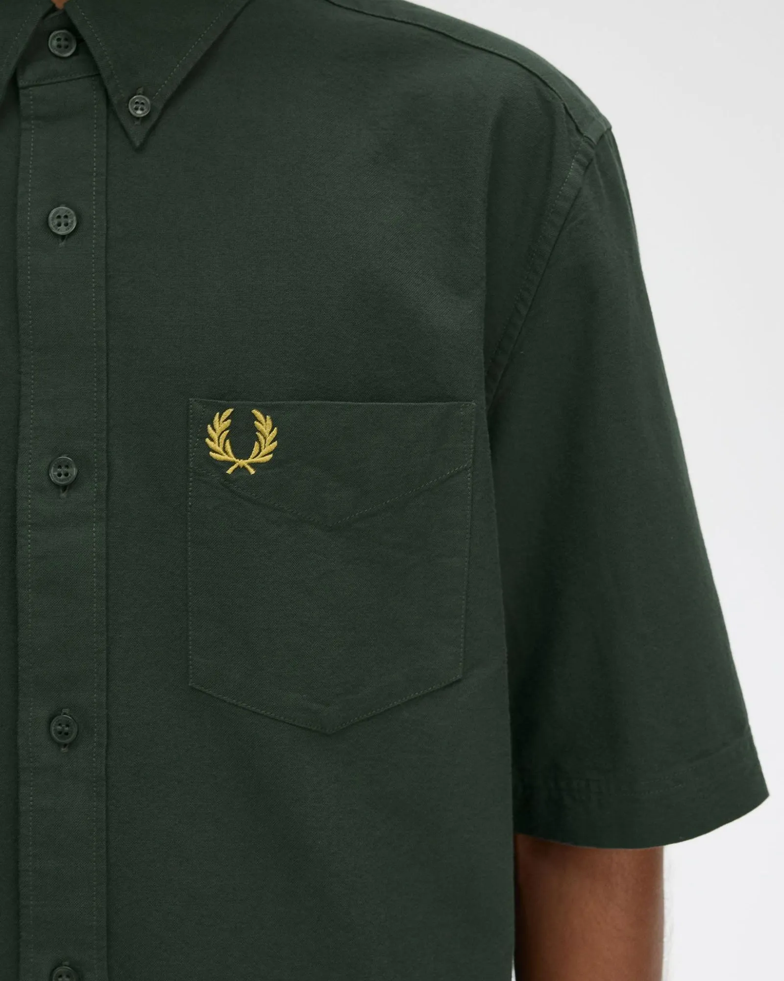 Fred Perry S/S Oxford Shirt - Court Green