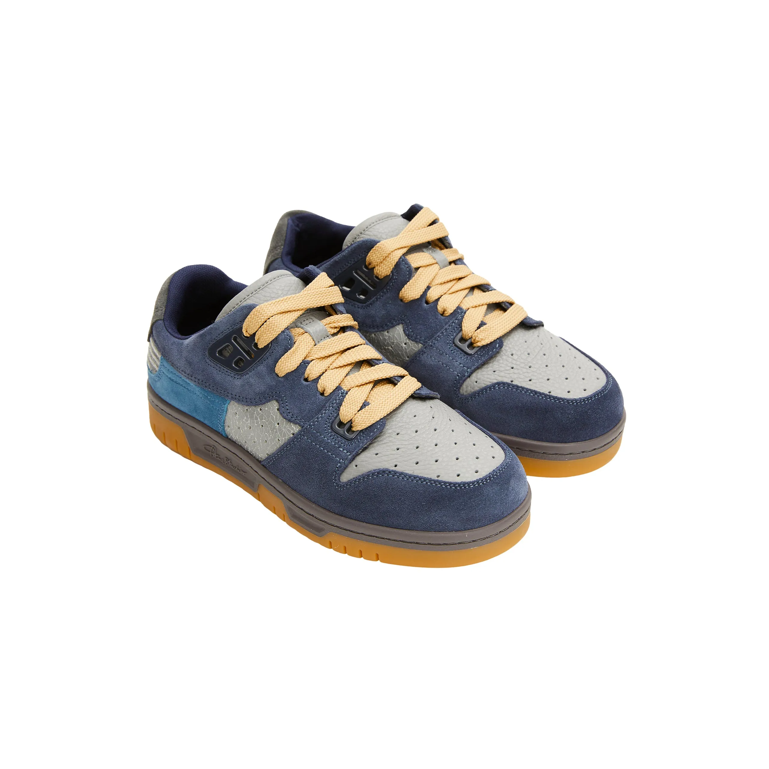 Fuzzy Low Top Sneakers (Grey/Blue)