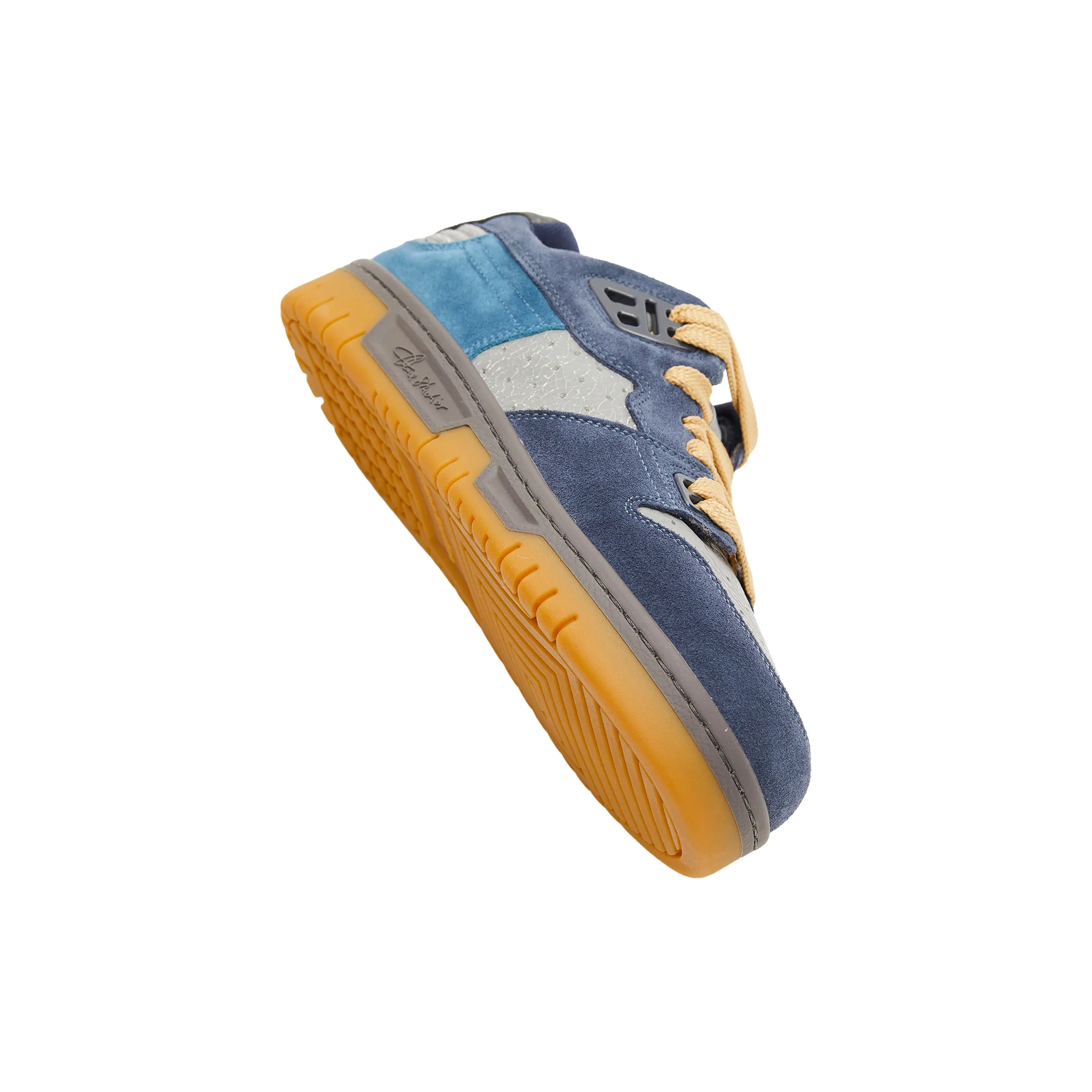 Fuzzy Low Top Sneakers (Grey/Blue)