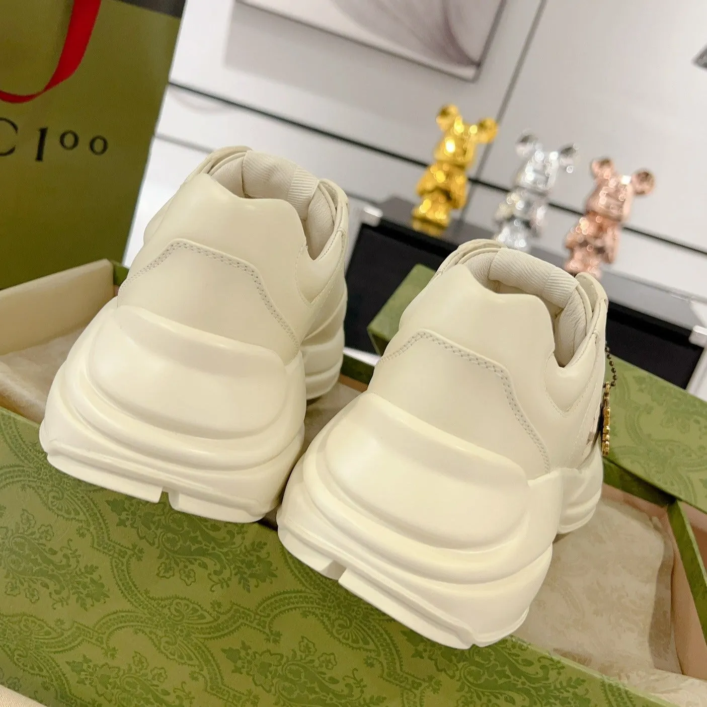 GG Rhyton Trainer Leather White Pink