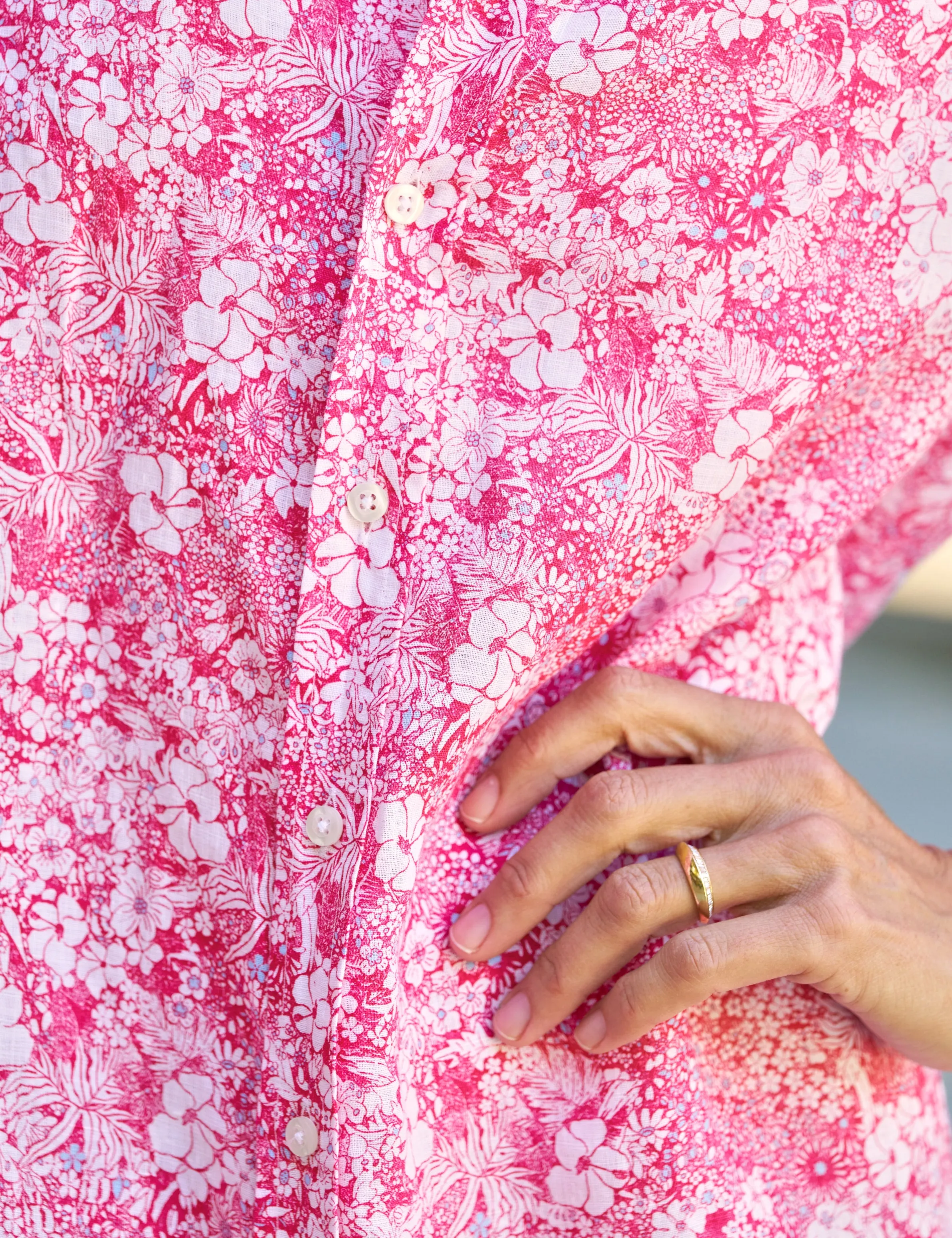 HUNTER Pink Floral, Italian Classic Linen