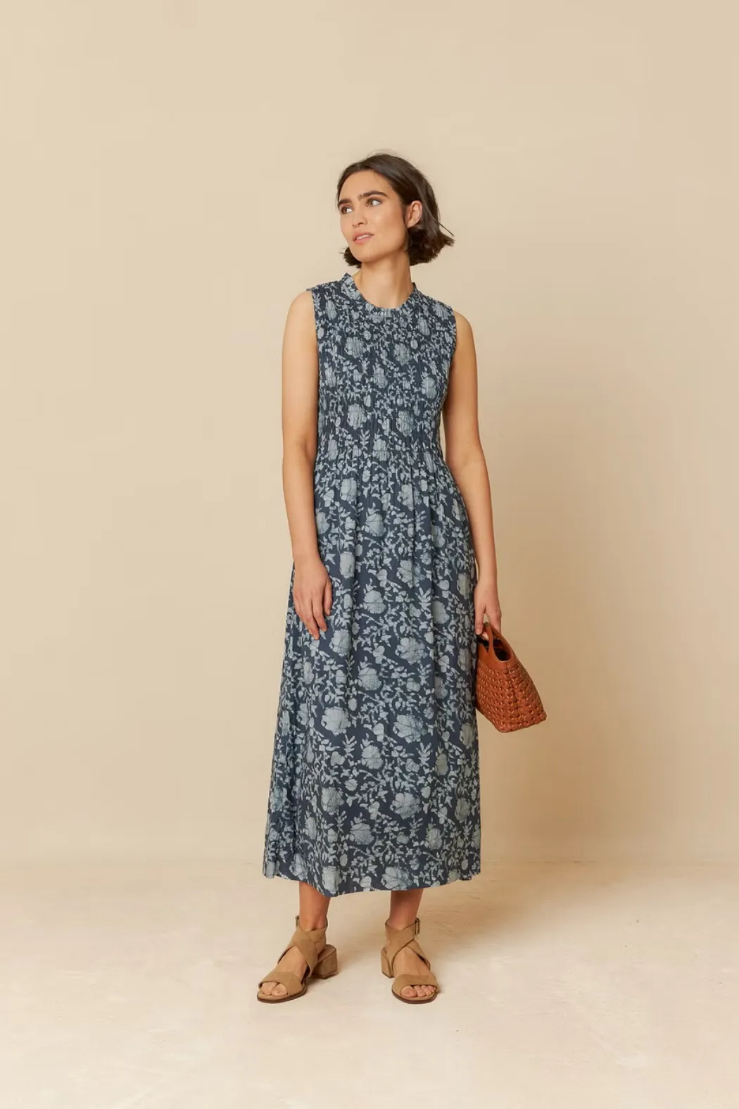 Indigo Blue Elastic Maxi Dress | Indi & Cold