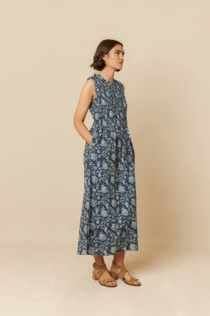 Indigo Blue Elastic Maxi Dress | Indi & Cold