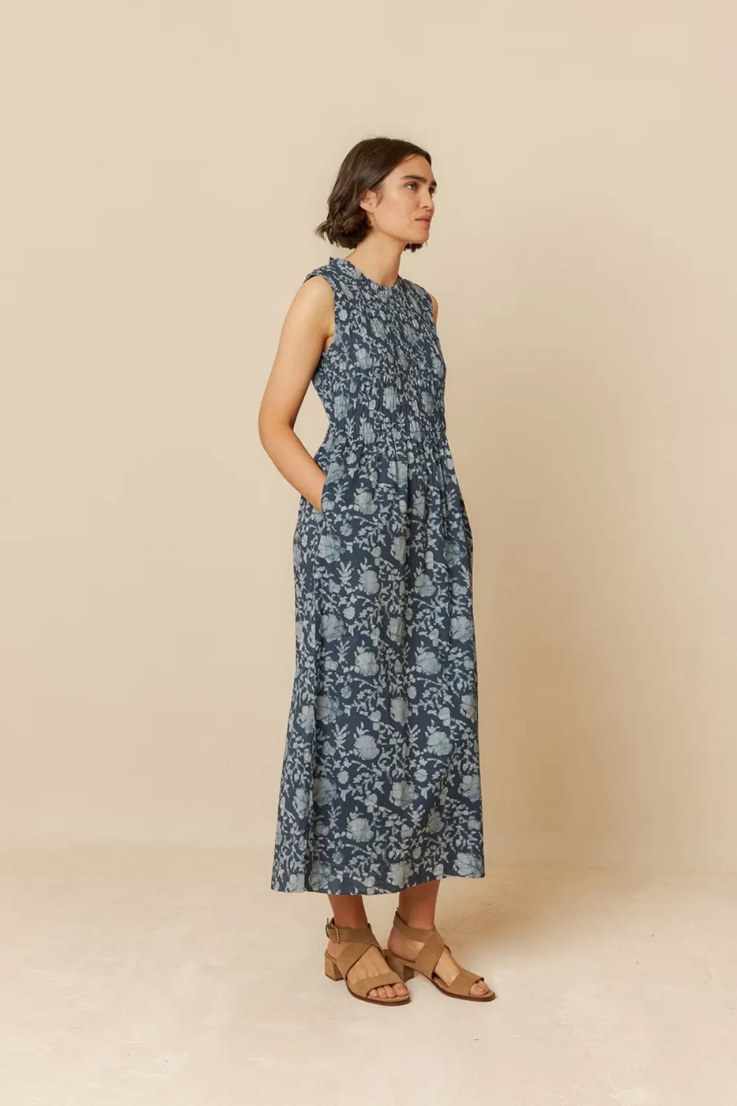 Indigo Blue Elastic Maxi Dress | Indi & Cold