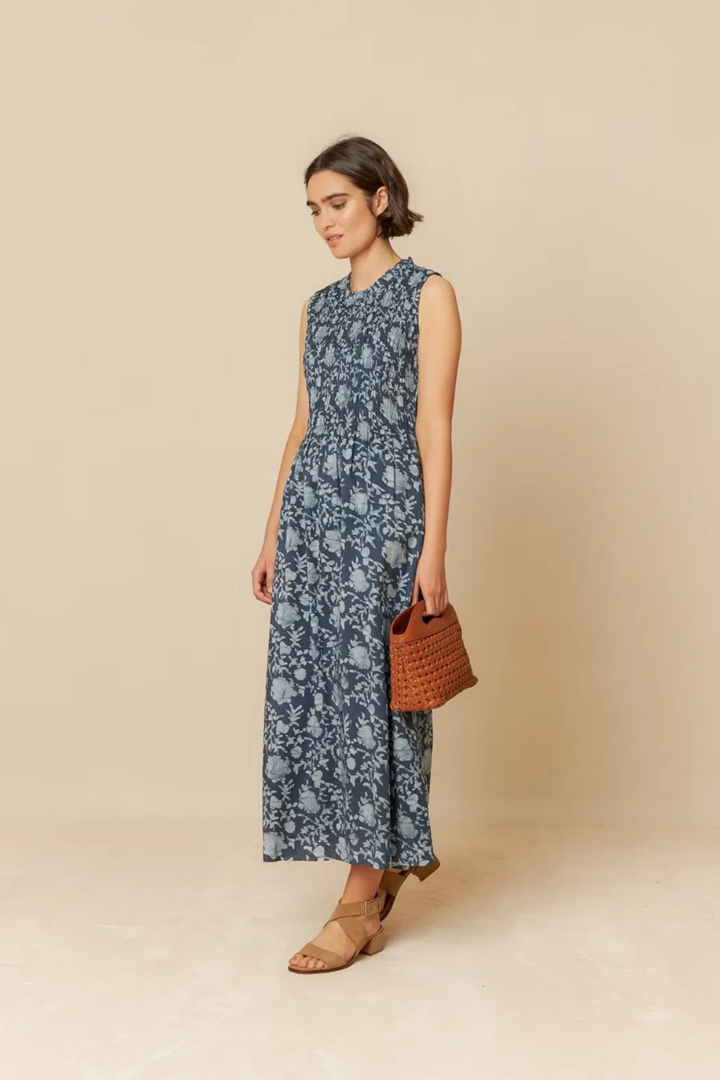 Indigo Blue Elastic Maxi Dress | Indi & Cold