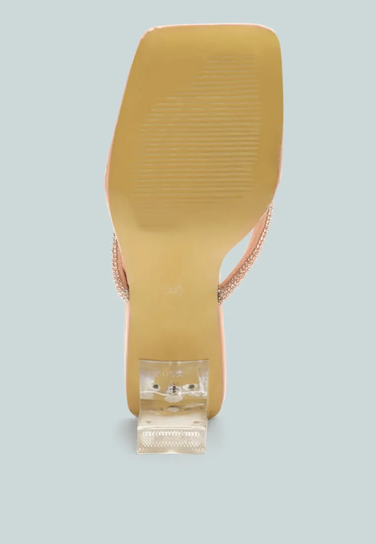 litchi rhinestone embellished strap sandals