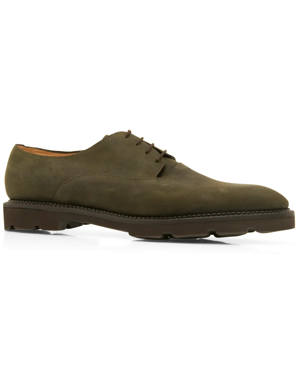 Milton Waxed Suede Derby in Green