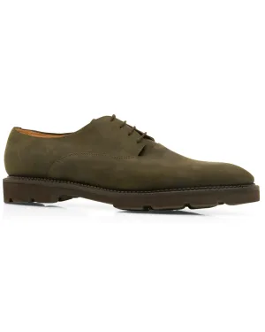 Milton Waxed Suede Derby in Green