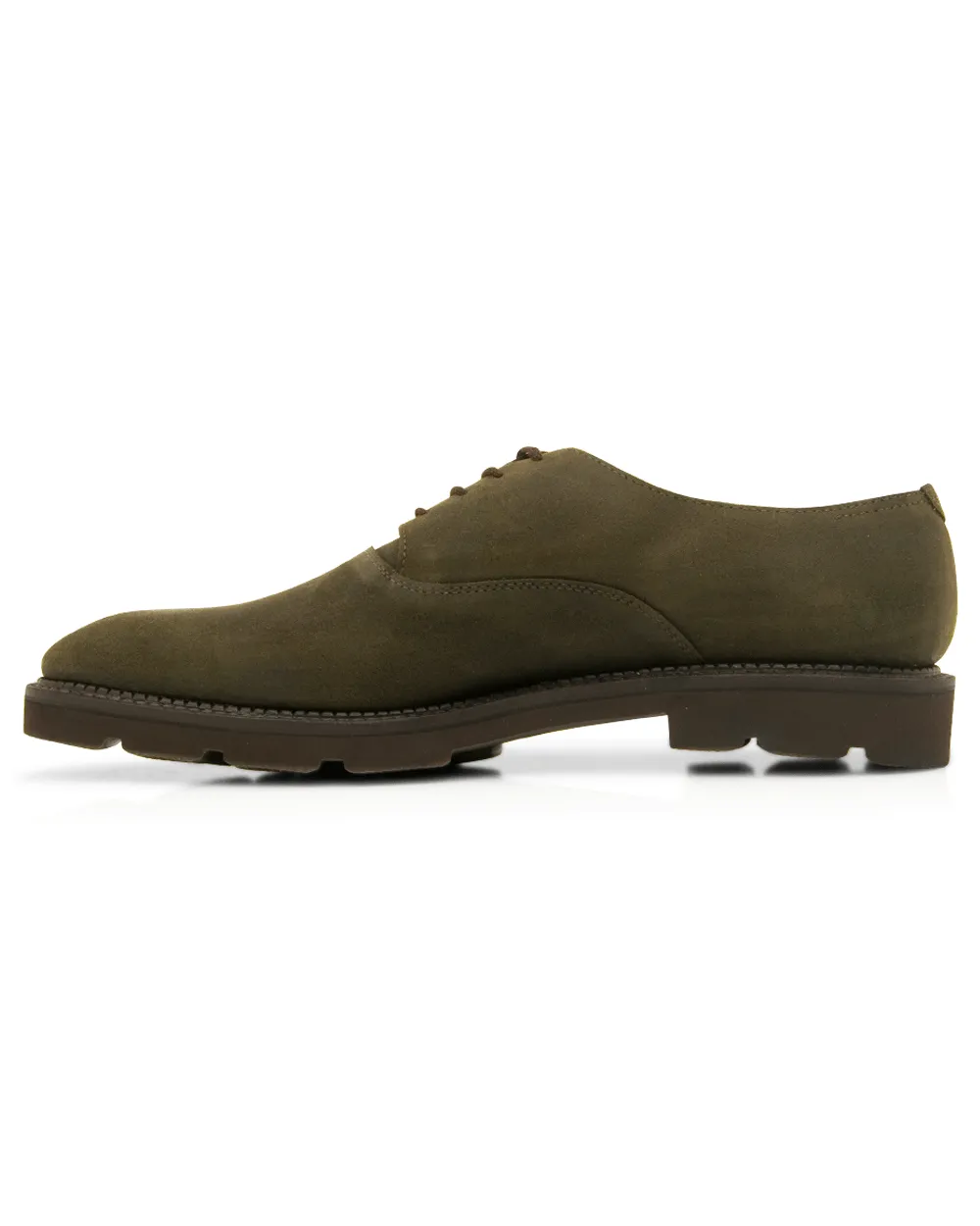 Milton Waxed Suede Derby in Green