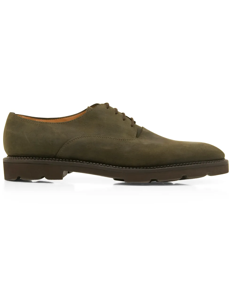 Milton Waxed Suede Derby in Green