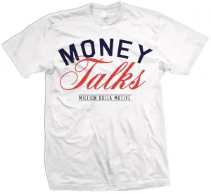 Money Talks - Infrared/Navy on White T-Shirt