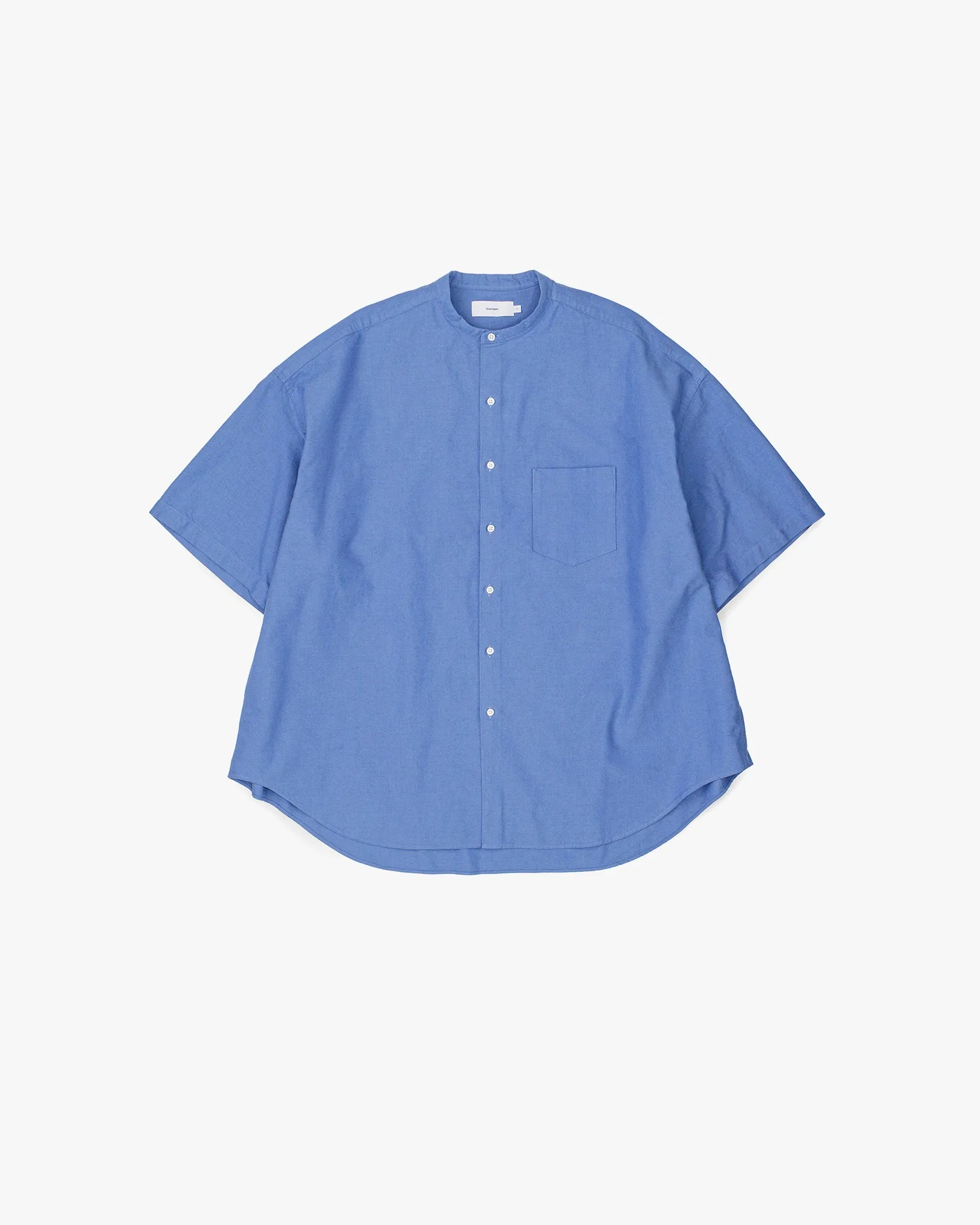 Oxford S/S Oversized Band Collar Shirt