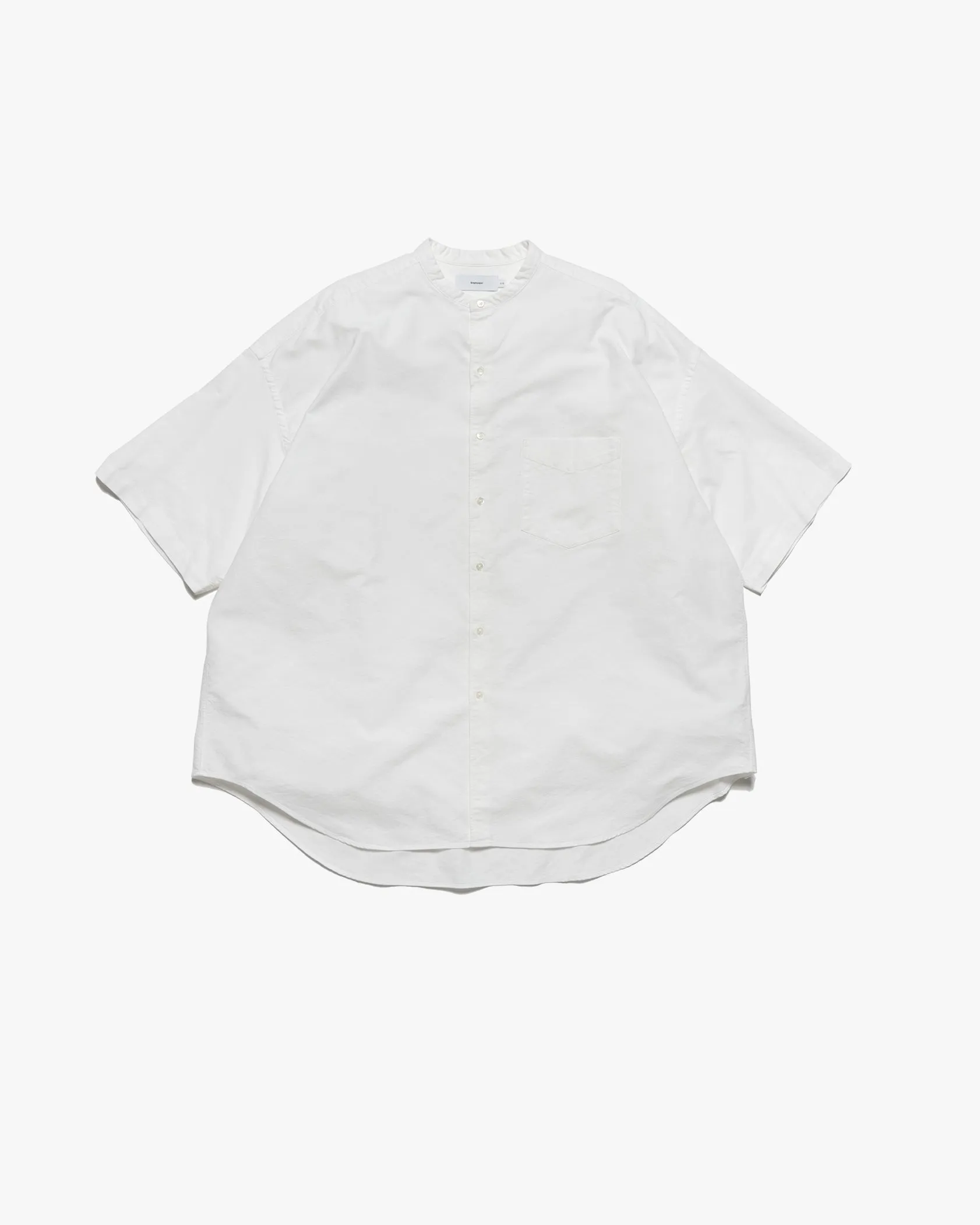 Oxford S/S Oversized Band Collar Shirt