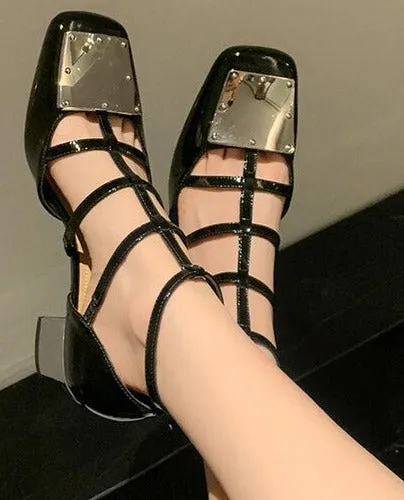 Plated Toe Caged Sandal