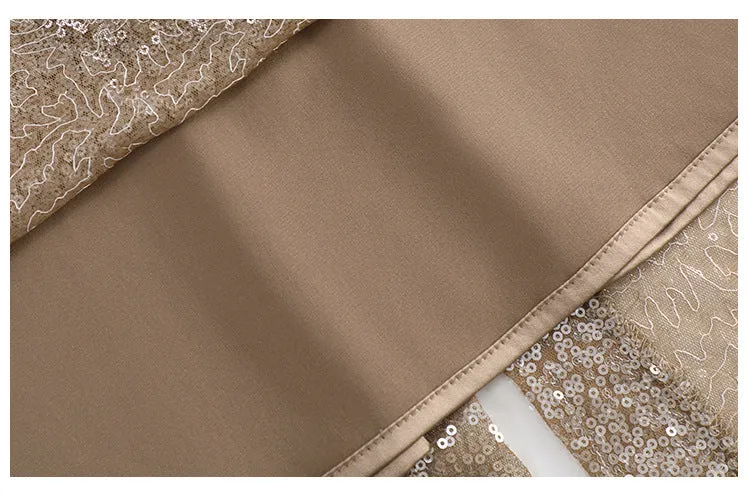 Plus Size Sequins Midi Skirt