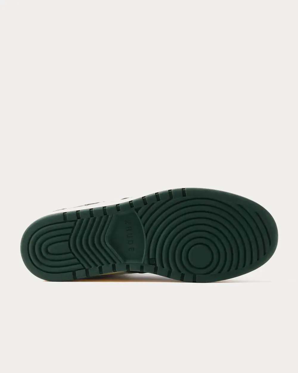 Rhecess Logo-Appliquéd Distressed Leather Dark Green High Top Sneakers