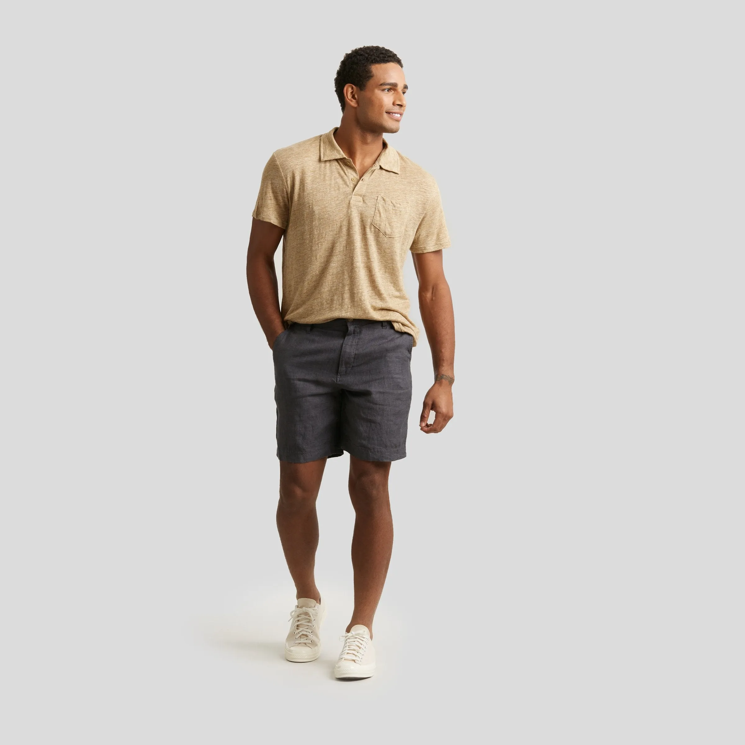 Soldano Linen Polo - Gold (Final Sale)*