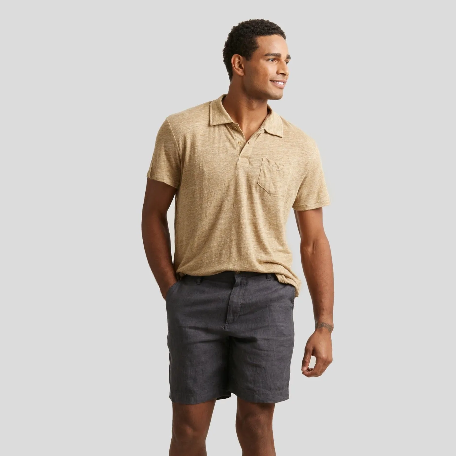 Soldano Linen Polo - Gold (Final Sale)*