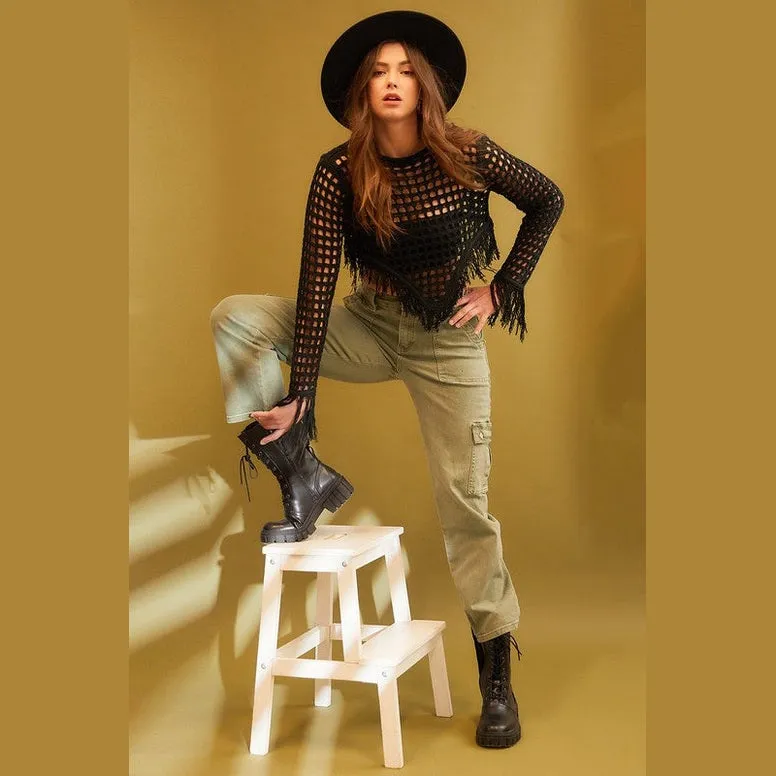 Straight Leg Jeans with Cargo Pockets