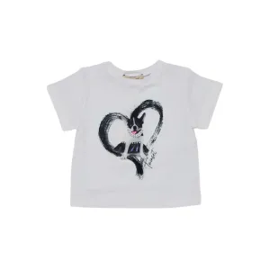T-Shirt Bambina Bianca con stampa
