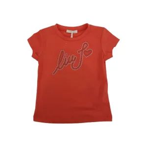 T-Shirt Bambino con logo strass