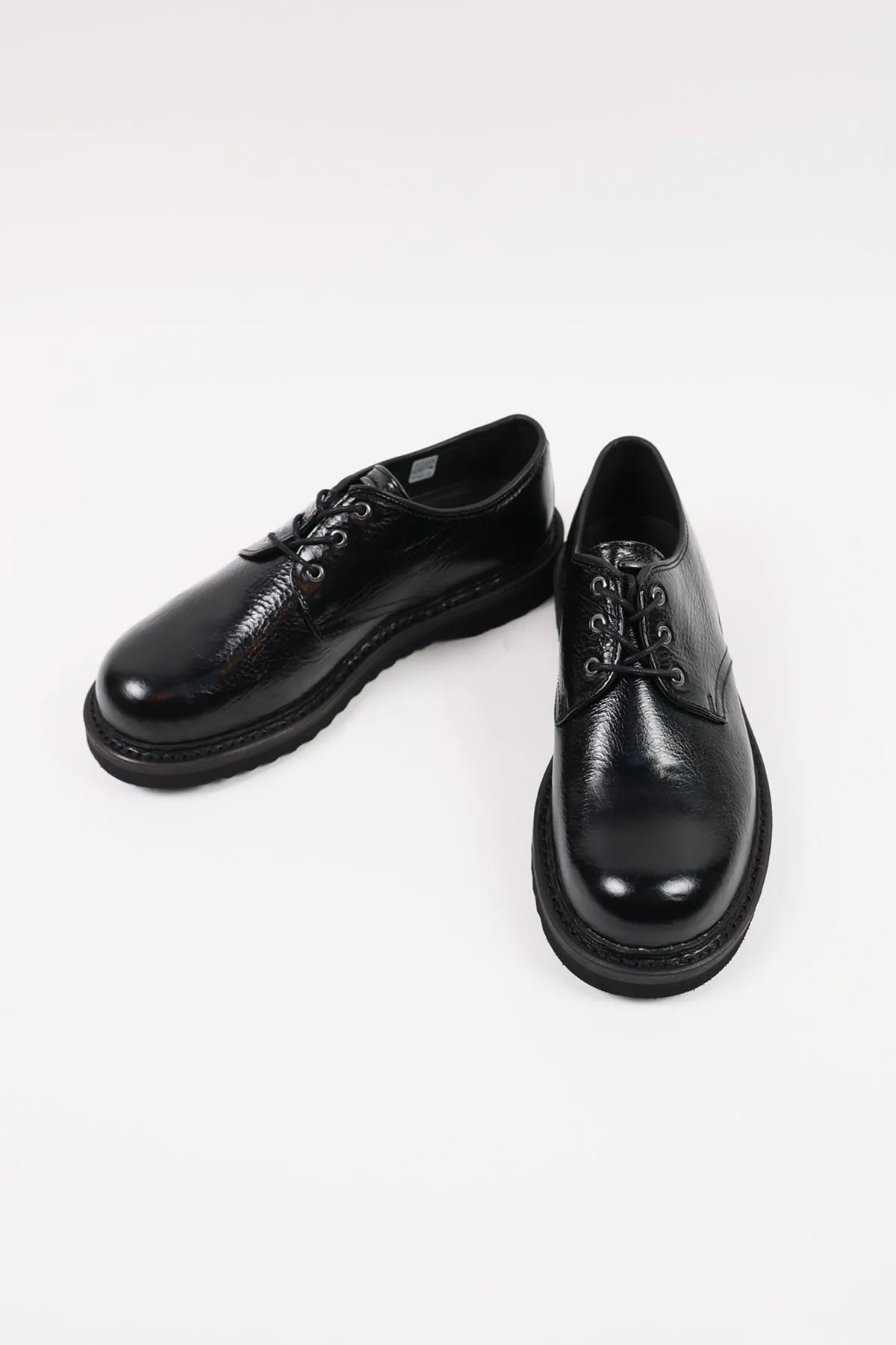 Trampler Shoe - Black Cracked Patent Leather