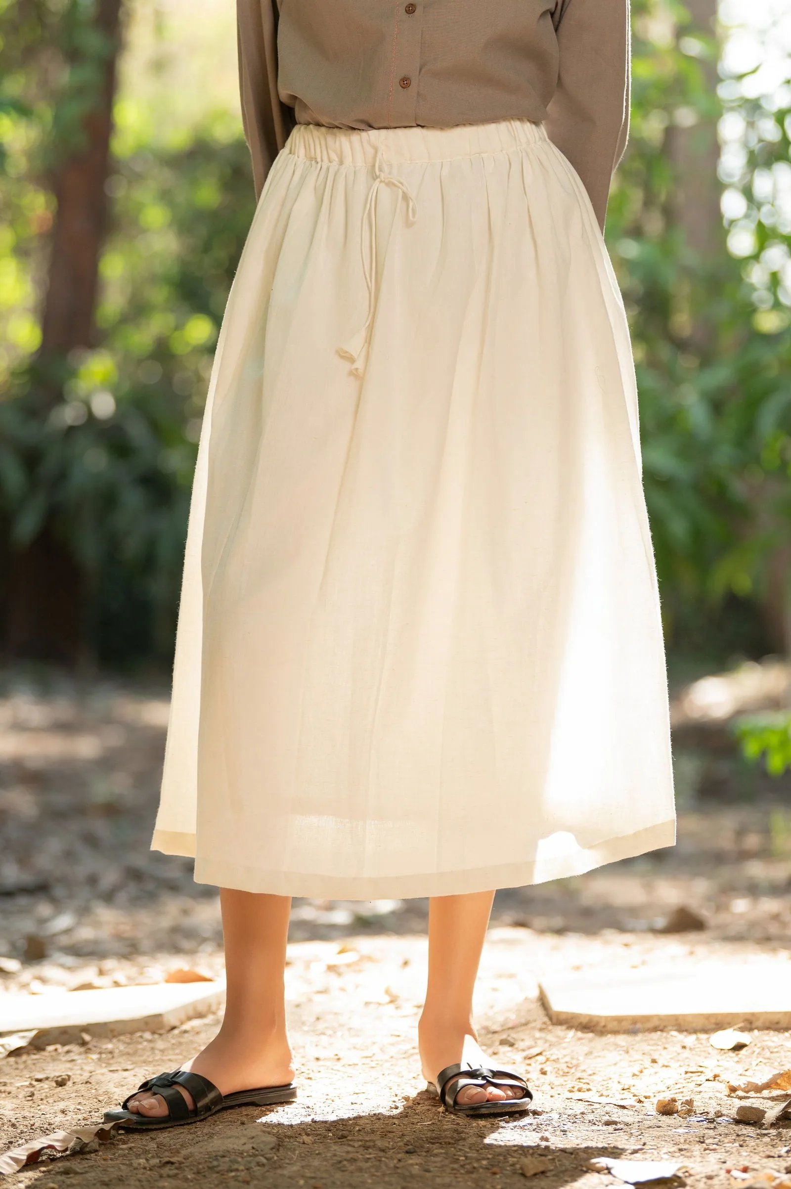 Women Cottonflex Aline Loose Fit Skirt White