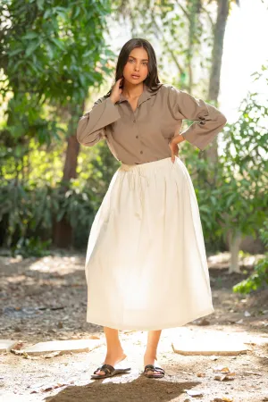 Women Cottonflex Aline Loose Fit Skirt White