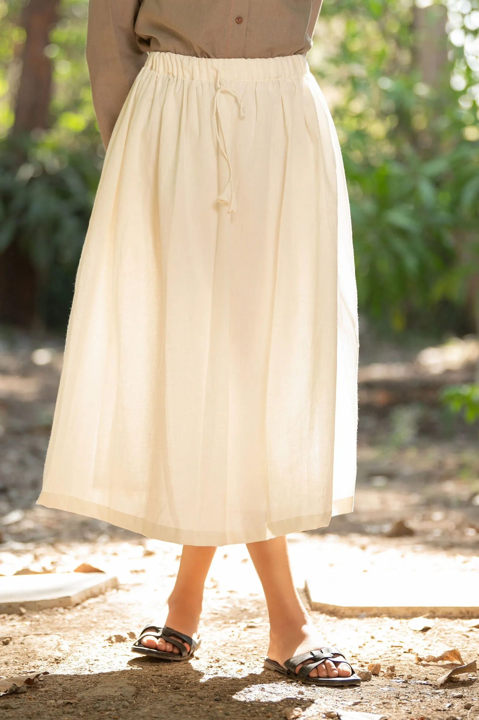 Women Cottonflex Aline Loose Fit Skirt White
